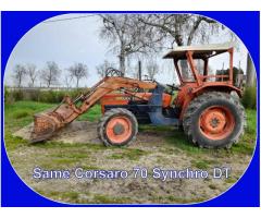 Trattore Agricolo SAME Corsaro 70 Synchro DT con Bracci e Pala Anteriore. - Immagine 2